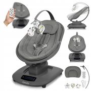 Balansoar si sezlong, Lionelo, Blossom, 5 melodii, 5 moduri de balansare, Cu jucarii, Husa respirabila, 60% bambus, Cu telecomanda, Reglare pozitie scaun pentru somn, Pana la 9 kg, Gri BYNLO-BLOSSOM_GREY_CONCRETE