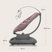 Balansoar si sezlong, Lionelo, Blossom, 5 melodii, 5 moduri de balansare, Cu jucarii, Husa respirabila, 60% bambus, Cu telecomanda, Reglare pozitie scaun pentru somn, Pana la 9 kg, Mov BYNLO-BLOSSOM_PINK_MAUVE
