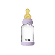Bibs - set complet biberon boheme din sticla anticolici cu tetina din latex, flux lent, 120 ml, violet sky bbb50192291