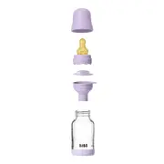 Bibs - set complet biberon boheme din sticla anticolici cu tetina din latex, flux lent, 120 ml, violet sky bbb50192291