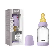 Bibs - set complet biberon boheme din sticla anticolici cu tetina din latex, flux lent, 120 ml, violet sky bbb50192291