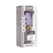Bibs - set complet biberon boheme din sticla anticolici cu tetina din latex, flux lent, 120 ml, violet sky bbb50192291