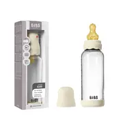 Bibs - set complet biberon boheme din sticla anticolici cu tetina din latex, flux mediu, 240 ml, ivory bbb50202216