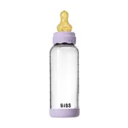 Bibs - set complet biberon boheme din sticla anticolici cu tetina din latex, flux mediu, 240 ml, violet sky bbb50202291