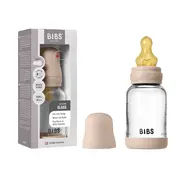 Bibs - set complet biberon din sticla anticolici cu tetina din latex, flux lent, 120 ml, blush bbb5019244