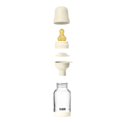 Bibs - set complet biberon din sticla anticolici cu tetina din latex, flux lent, 120 ml, ivory bbb5019216