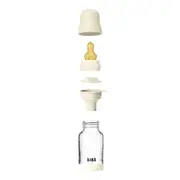 Bibs - set complet biberon din sticla anticolici cu tetina din latex, flux lent, 120 ml, ivory bbb5019216