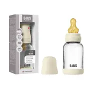 Bibs - set complet biberon din sticla anticolici cu tetina din latex, flux lent, 120 ml, ivory bbb5019216