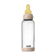 Bibs - set complet biberon din sticla anticolici cu tetina din latex, flux mediu, 240 ml, blush bbb5020244