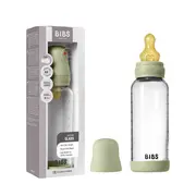 Bibs - set complet biberon din sticla anticolici cu tetina din latex, flux mediu, 240 ml, sage bbb5020250