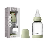 Bibs - set complet biberon din sticla anticolici cu tetina din silicon flux lent, 120 ml, sage bbb50191250