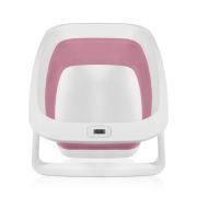 Cadita pliabila, Lionelo, Bubble, Suport anatomic si dop incluse, Cu termometru, Capacitate 50 l, 85 x 50 cm, Roz BYNLOC-BABY_BUBBLE_PINK_MAGNOLIA