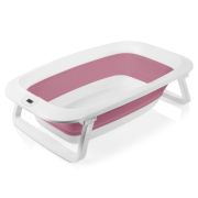 Cadita pliabila, Lionelo, Bubble, Suport anatomic si dop incluse, Cu termometru, Capacitate 50 l, 85 x 50 cm, Roz BYNLOC-BABY_BUBBLE_PINK_MAGNOLIA