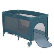 Patut pliant, Lionelo, Flower, Cu doua nivele, Cu arcada, Geanta transport, Masuta de infasat, Bara cu jucarii, Fereastra laterala, 120x60 cm, Conform cu standardele europeane de securitate EN 716 si EN12221, Verde BYNLO-FLOWER_GREEN_TURQUOISE