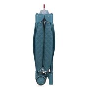 Patut pliant, Lionelo, Flower, Cu doua nivele, Cu arcada, Geanta transport, Masuta de infasat, Bara cu jucarii, Fereastra laterala, 120x60 cm, Conform cu standardele europeane de securitate EN 716 si EN12221, Verde BYNLO-FLOWER_GREEN_TURQUOISE