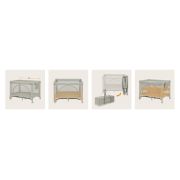 Patut pliant, Lionelo, Laura, 102 x 74 cm, Cu doua nivele, Functie de tarc, Cu roti, Include salteluta si geanta de transport, Pereti din plasa, Deschidere laterala, Pana la 15 kg, 0 luni +, Bej BYNLO-LAURA_BEIGE_SAND