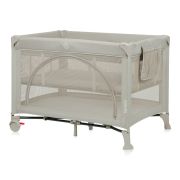 Patut pliant, Lionelo, Laura, 102 x 74 cm, Cu doua nivele, Functie de tarc, Cu roti, Include salteluta si geanta de transport, Pereti din plasa, Deschidere laterala, Pana la 15 kg, 0 luni +, Bej BYNLO-LAURA_BEIGE_SAND