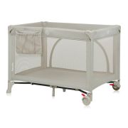 Patut pliant, Lionelo, Laura, 102 x 74 cm, Cu doua nivele, Functie de tarc, Cu roti, Include salteluta si geanta de transport, Pereti din plasa, Deschidere laterala, Pana la 15 kg, 0 luni +, Bej BYNLO-LAURA_BEIGE_SAND