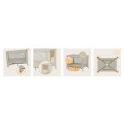 Patut pliant, Lionelo, Laura, 102 x 74 cm, Cu doua nivele, Functie de tarc, Cu roti, Include salteluta si geanta de transport, Pereti din plasa, Deschidere laterala, Pana la 15 kg, 0 luni +, Bej BYNLO-LAURA_BEIGE_SAND