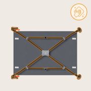 Patut pliant, Lionelo, Laura, 102 x 74 cm, Cu doua nivele, Functie de tarc, Cu roti, Include salteluta si geanta de transport, Pereti din plasa, Deschidere laterala, Pana la 15 kg, 0 luni +, Gri BYNLO-LAURA_GREY_CONCRETE