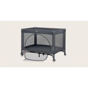 Patut pliant, Lionelo, Laura, 102 x 74 cm, Cu doua nivele, Functie de tarc, Cu roti, Include salteluta si geanta de transport, Pereti din plasa, Deschidere laterala, Pana la 15 kg, 0 luni +, Gri BYNLO-LAURA_GREY_CONCRETE