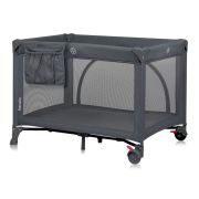 Patut pliant, Lionelo, Laura, 102 x 74 cm, Cu doua nivele, Functie de tarc, Cu roti, Include salteluta si geanta de transport, Pereti din plasa, Deschidere laterala, Pana la 15 kg, 0 luni +, Gri BYNLO-LAURA_GREY_CONCRETE