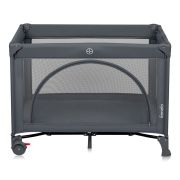 Patut pliant, Lionelo, Laura, 102 x 74 cm, Cu doua nivele, Functie de tarc, Cu roti, Include salteluta si geanta de transport, Pereti din plasa, Deschidere laterala, Pana la 15 kg, 0 luni +, Gri BYNLO-LAURA_GREY_CONCRETE