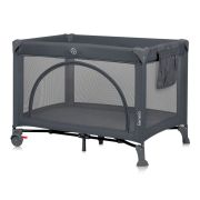 Patut pliant, Lionelo, Laura, 102 x 74 cm, Cu doua nivele, Functie de tarc, Cu roti, Include salteluta si geanta de transport, Pereti din plasa, Deschidere laterala, Pana la 15 kg, 0 luni +, Gri BYNLO-LAURA_GREY_CONCRETE