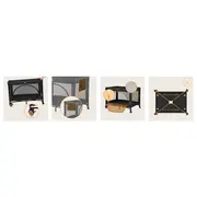 Patut pliant, Lionelo, Laura, 102 x 74 cm, Cu doua nivele, Functie de tarc, Cu roti, Include salteluta si geanta de transport, Pereti din plasa, Deschidere laterala, Pana la 15 kg, 0 luni +, Negru BYNLO-LAURA_BLACK_CARBON