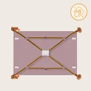 Patut pliant, Lionelo, Laura, 102 x 74 cm, Cu doua nivele, Functie de tarc, Cu roti, Include salteluta si geanta de transport, Pereti din plasa, Deschidere laterala, Pana la 15 kg, 0 luni +, Roz BYNLO-LAURA_PINK_NUDE