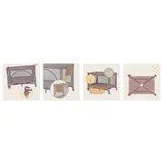 Patut pliant, Lionelo, Laura, 102 x 74 cm, Cu doua nivele, Functie de tarc, Cu roti, Include salteluta si geanta de transport, Pereti din plasa, Deschidere laterala, Pana la 15 kg, 0 luni +, Roz BYNLO-LAURA_PINK_NUDE