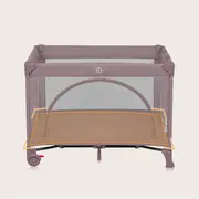 Patut pliant, Lionelo, Laura, 102 x 74 cm, Cu doua nivele, Functie de tarc, Cu roti, Include salteluta si geanta de transport, Pereti din plasa, Deschidere laterala, Pana la 15 kg, 0 luni +, Roz BYNLO-LAURA_PINK_NUDE