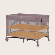 Patut pliant, Lionelo, Laura, 102 x 74 cm, Cu doua nivele, Functie de tarc, Cu roti, Include salteluta si geanta de transport, Pereti din plasa, Deschidere laterala, Pana la 15 kg, 0 luni +, Roz BYNLO-LAURA_PINK_NUDE