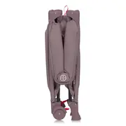 Patut pliant, Lionelo, Laura, 102 x 74 cm, Cu doua nivele, Functie de tarc, Cu roti, Include salteluta si geanta de transport, Pereti din plasa, Deschidere laterala, Pana la 15 kg, 0 luni +, Roz BYNLO-LAURA_PINK_NUDE