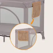 Patut pliant, Lionelo, Laura, 102 x 74 cm, Cu doua nivele, Functie de tarc, Cu roti, Include salteluta si geanta de transport, Pereti din plasa, Deschidere laterala, Pana la 15 kg, 0 luni +, Roz BYNLO-LAURA_PINK_NUDE