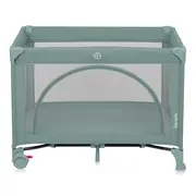 Patut pliant, Lionelo, Laura, 102 x 74 cm, Cu doua nivele, Functie de tarc, Cu roti, Include salteluta si geanta de transport, Pereti din plasa, Deschidere laterala, Pana la 15 kg, 0 luni +, Verde BYNLO-LAURA_GREEN_SAGE