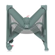 Patut pliant, Lionelo, Laura, 102 x 74 cm, Cu doua nivele, Functie de tarc, Cu roti, Include salteluta si geanta de transport, Pereti din plasa, Deschidere laterala, Pana la 15 kg, 0 luni +, Verde BYNLO-LAURA_GREEN_SAGE