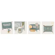 Patut pliant, Lionelo, Laura, 102 x 74 cm, Cu doua nivele, Functie de tarc, Cu roti, Include salteluta si geanta de transport, Pereti din plasa, Deschidere laterala, Pana la 15 kg, 0 luni +, Verde BYNLO-LAURA_GREEN_SAGE