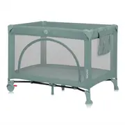 Patut pliant, Lionelo, Laura, 102 x 74 cm, Cu doua nivele, Functie de tarc, Cu roti, Include salteluta si geanta de transport, Pereti din plasa, Deschidere laterala, Pana la 15 kg, 0 luni +, Verde BYNLO-LAURA_GREEN_SAGE