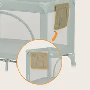 Patut pliant, Lionelo, Laura, 102 x 74 cm, Cu doua nivele, Functie de tarc, Cu roti, Include salteluta si geanta de transport, Pereti din plasa, Deschidere laterala, Pana la 15 kg, 0 luni +, Verde BYNLO-LAURA_GREEN_SAGE