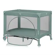 Patut pliant, Lionelo, Laura, 102 x 74 cm, Cu doua nivele, Functie de tarc, Cu roti, Include salteluta si geanta de transport, Pereti din plasa, Deschidere laterala, Pana la 15 kg, 0 luni +, Verde BYNLO-LAURA_GREEN_SAGE
