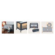 Patut pliant, Lionelo, Stefi, Cu un nivel, Cu intrare laterala cu fermoar, 2 roti, 120x60 cm, Conform cu standardul european de securitate EN 716, Albastru BYNLO-STEFI_BLUE_GREY