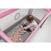 Patut pliant, Lionelo, Stefi, Cu un nivel, Cu intrare laterala cu fermoar, 2 roti, 120x60 cm, Conform cu standardul european de securitate EN 716, Albastru BYNLO-STEFI_BLUE_GREY