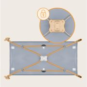 Patut pliant, Lionelo, Stefi, Cu un nivel, Cu intrare laterala cu fermoar, 2 roti, 120x60 cm, Conform cu standardul european de securitate EN 716, Albastru BYNLO-STEFI_BLUE_GREY