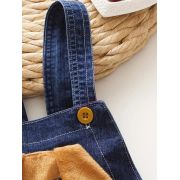 Salopeta blugi pentru baieti cu un catelus simpatic aplicat mdtu131-r2