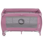  Patut pliant, Lionelo, Stefi Plus, Cu doua nivele, Cu intrare laterala cu fermoar, 2 roti, 120 x 60 cm, Conform cu standardul european de securitate EN 716, Roz BYNLO-STEFI_PLUS_PINK_MAGNOLIA