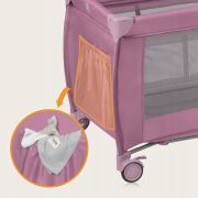 Patut pliant, Lionelo, Stefi Plus, Cu doua nivele, Cu intrare laterala cu fermoar, 2 roti, 120 x 60 cm, Conform cu standardul european de securitate EN 716, Roz BYNLO-STEFI_PLUS_PINK_MAGNOLIA
