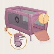  Patut pliant, Lionelo, Stefi Plus, Cu doua nivele, Cu intrare laterala cu fermoar, 2 roti, 120 x 60 cm, Conform cu standardul european de securitate EN 716, Roz BYNLO-STEFI_PLUS_PINK_MAGNOLIA