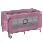  Patut pliant, Lionelo, Stefi Plus, Cu doua nivele, Cu intrare laterala cu fermoar, 2 roti, 120 x 60 cm, Conform cu standardul european de securitate EN 716, Roz BYNLO-STEFI_PLUS_PINK_MAGNOLIA