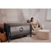  Patut pliant, Lionelo, Stefi Plus, Cu doua nivele, Cu intrare laterala cu fermoar, 2 roti, 120 x 60 cm, Conform cu standardul european de securitate EN 716, Verde Olive BYNLO-STEFI_PLUS_GREEN_OLIVE